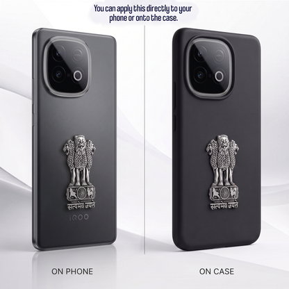iQOO Neo 10 5G Compatible Satyamev Jayate 3D Metal Emblem Sticker