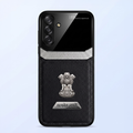 Samsung Galaxy M56 5G Satyamev Jayate 2-in-1 Emblem Leather Lens Protective Back Case