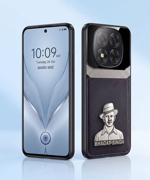 Redmi Note 14 Pro+ 5G Shaheed Bhagat Singh 3D Metal Leather Back Case