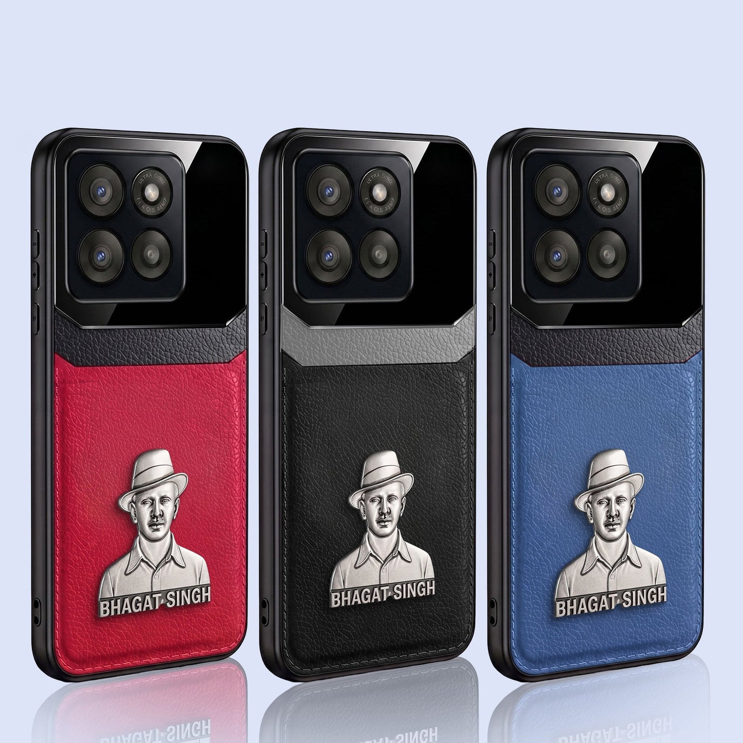 Motorola Edge 60 Fusion 5G Shaheed Bhagat Singh 3D Metal Leather Back Case