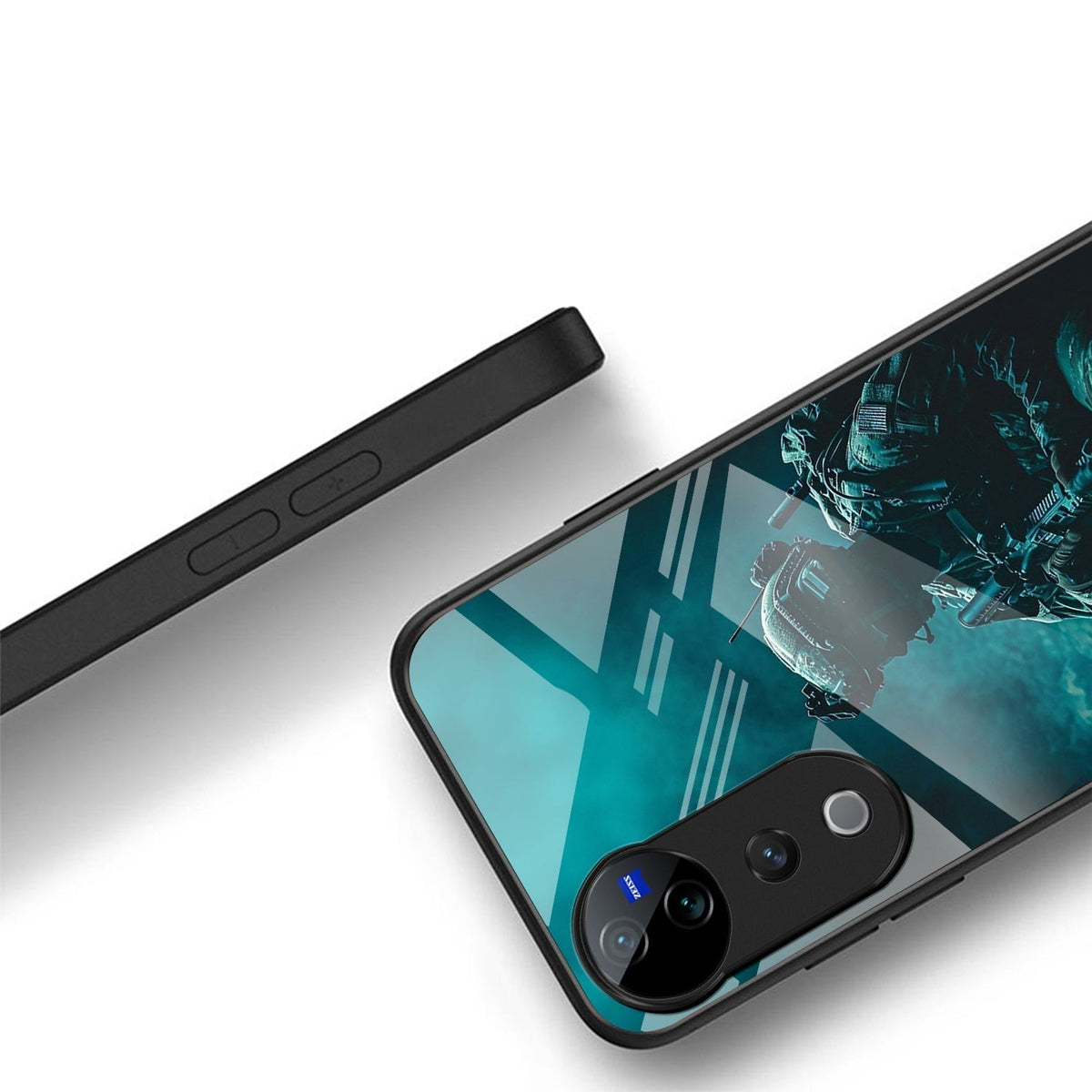 Vivo V40 Pro 5G Premium Acrylic Shockproof Glass Back Case (Soldier Case)