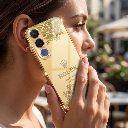 Vivo V70 FE 5G Rolex Crown Gold Electroplated Glass Phone Back Case