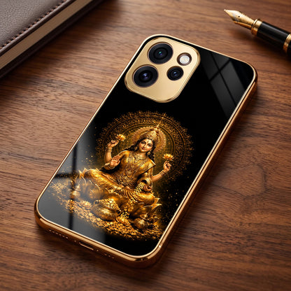 Oppo Reno 15 Pro Mini 5G Golden Maa Lakshmi Gold Electroplated Glass Phone Back Case