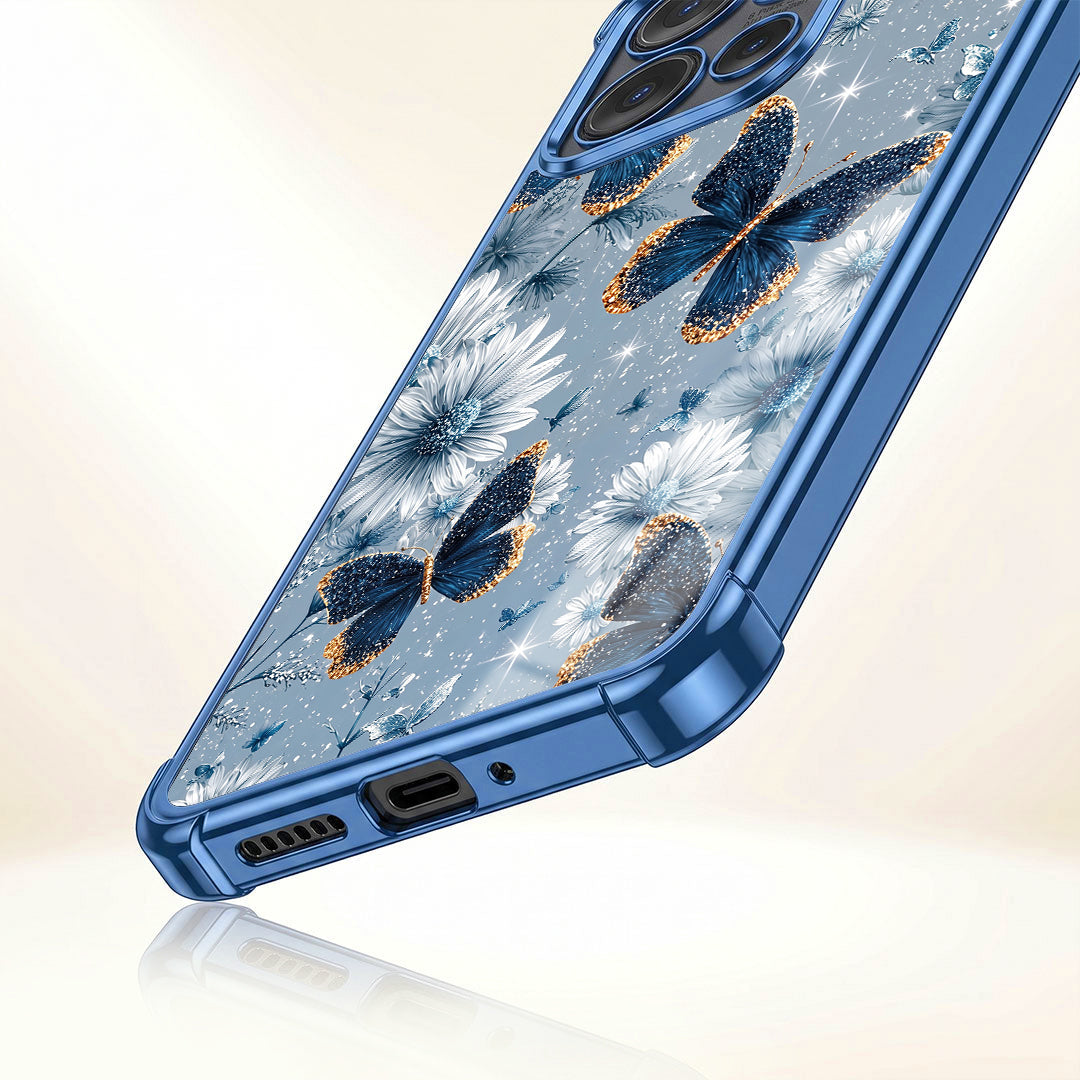Motorola Edge 50 5G Blue Butterfly Floral Airbags Printed Back Case