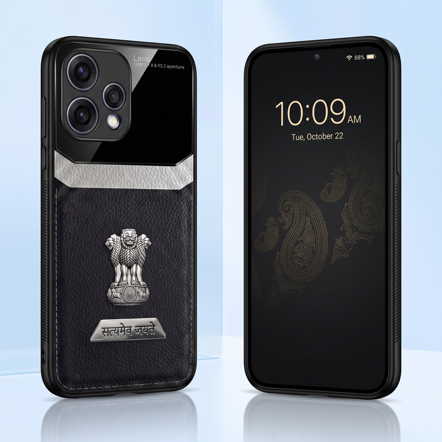 Oppo Reno 15 5G Satyamev Jayate 2-in-1 Emblem Leather Lens Protective Back Case