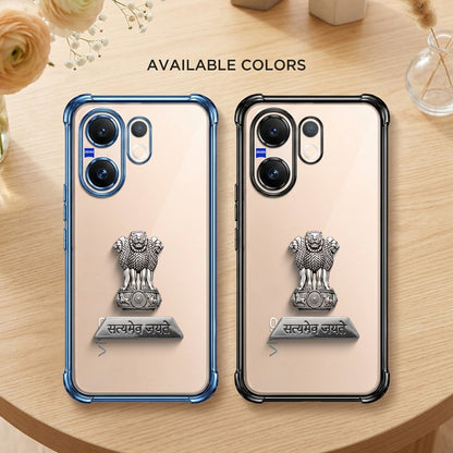 Vivo V60 5G Satyamev Jayate 2-in-1 Emblem Transparent Shockproof Airbag Case