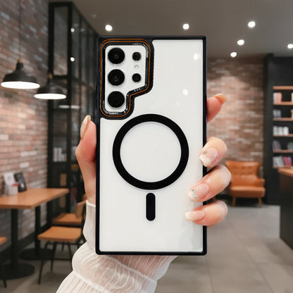 Samsung Galaxy S24/S25 Ultra 5G Magsafe Transparent Acrylic Metal Camera Protector Hard Back Case