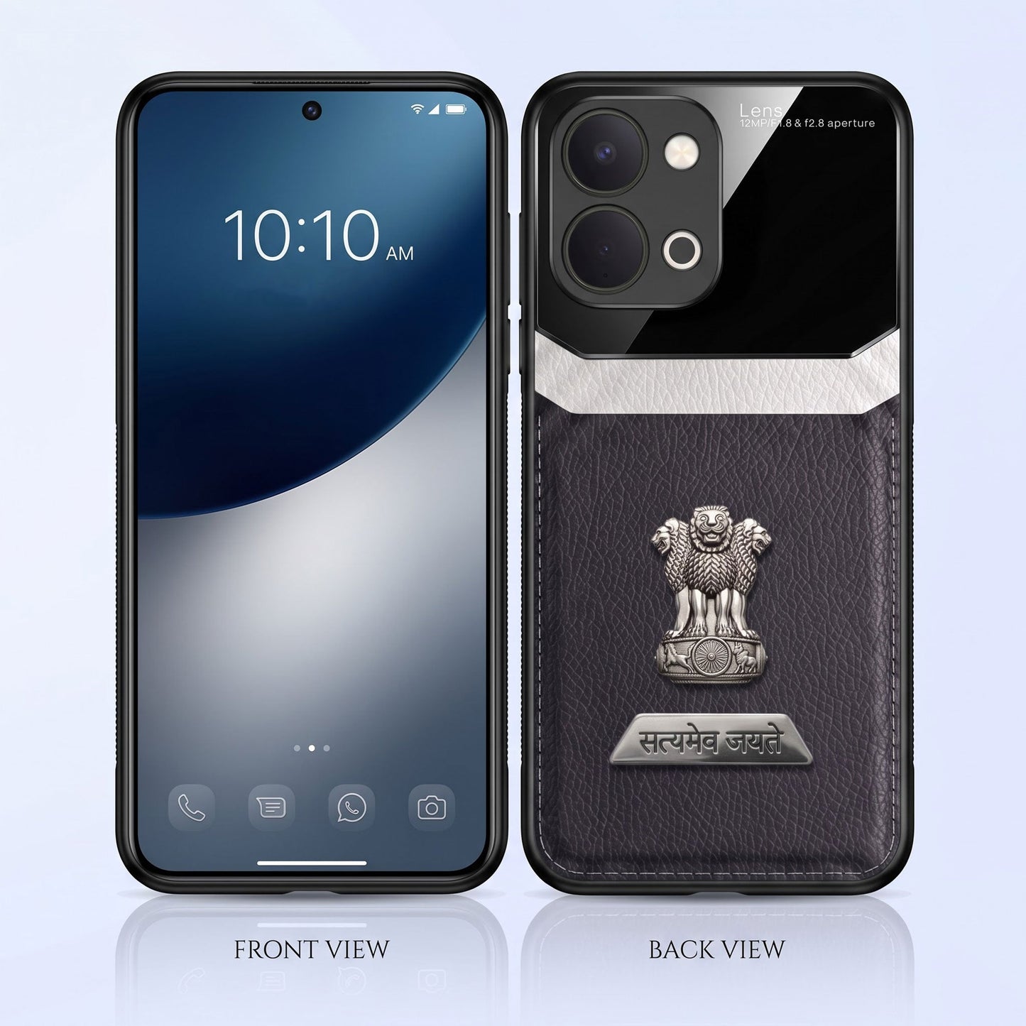 Vivo T5x 5G Satyamev Jayate 2-in-1 Emblem Leather Lens Protective Back Case