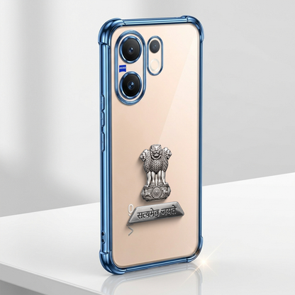 Vivo V60 5G Satyamev Jayate 2-in-1 Emblem Transparent Shockproof Airbag Case
