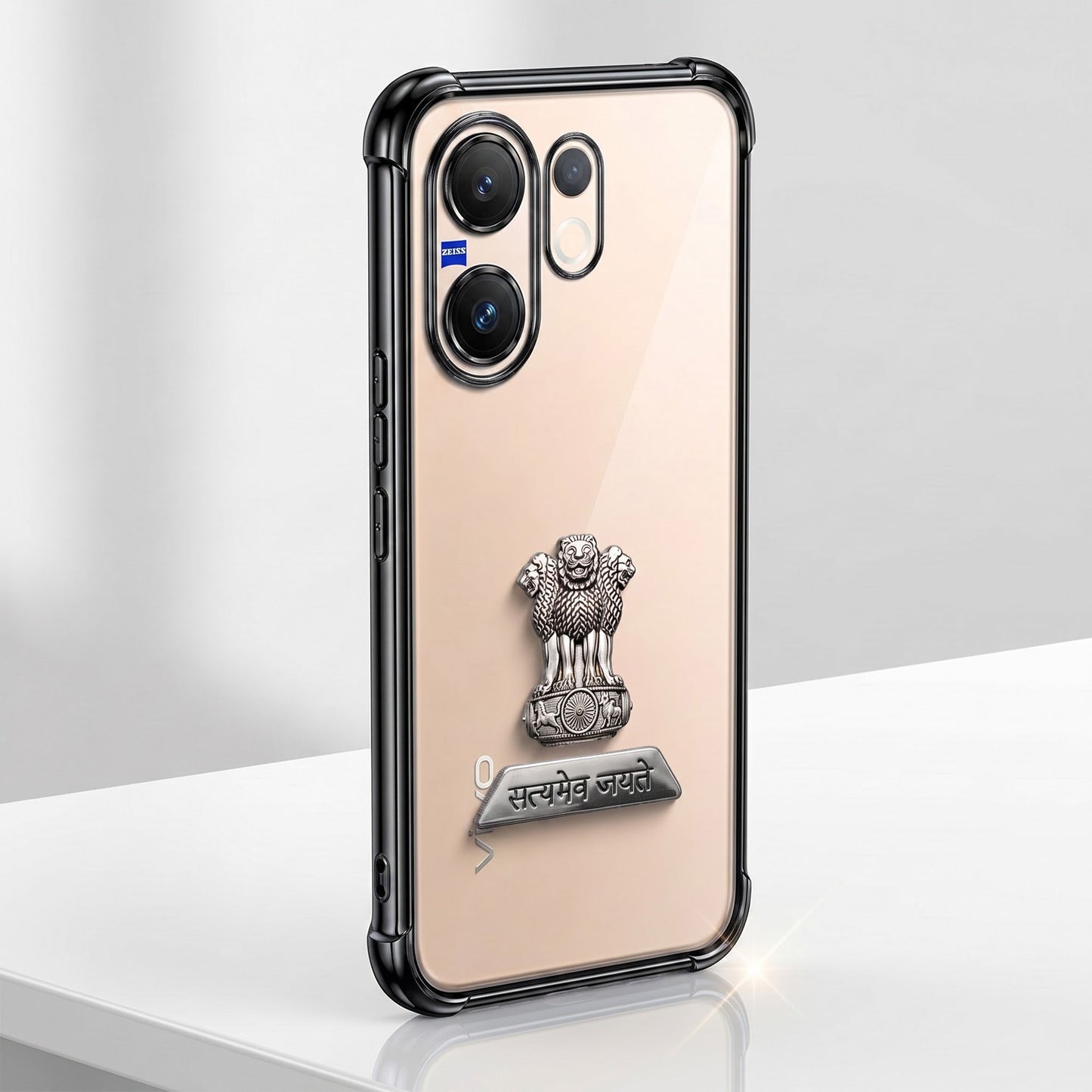 Vivo X200 FE 5G Satyamev Jayate 2-in-1 Emblem Transparent Shockproof Airbag Case