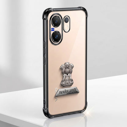 Vivo X200 FE 5G Satyamev Jayate 2-in-1 Emblem Transparent Shockproof Airbag Case