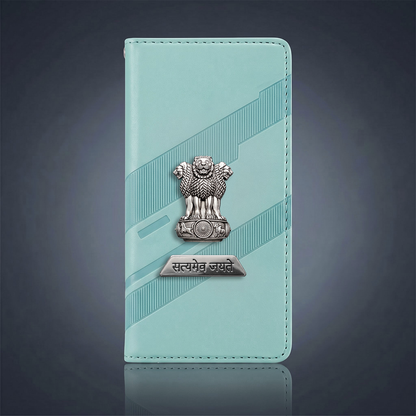 Vivo V29e 5G Metal Satyamev Jayate 2-in-1 Emblem Magnetic Flip Wallet Case