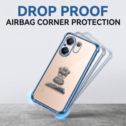 Vivo X200 FE 5G Satyamev Jayate 2-in-1 Emblem Transparent Shockproof Airbag Case