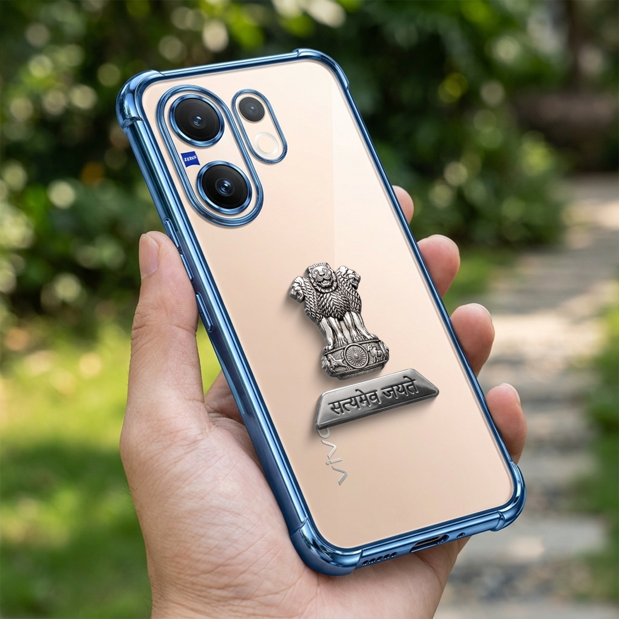 Vivo X200 FE 5G Satyamev Jayate 2-in-1 Emblem Transparent Shockproof Airbag Case