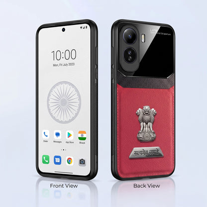 Vivo T5 Pro 5G Satyamev Jayate 2-in-1 Emblem Leather Lens Protective Back Case