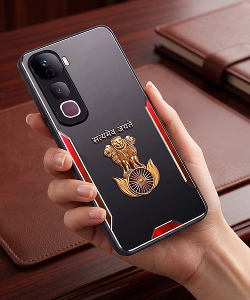Vivo Y400 Pro 5G Satyamev Jayate 3D Metal Aluminium Back Case