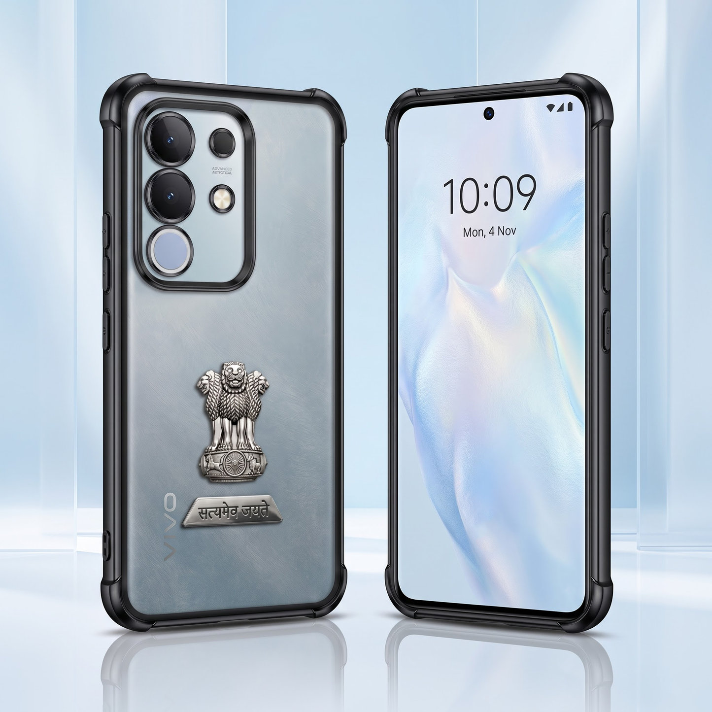 Vivo T4x 5G Satyamev Jayate 2-in-1 Emblem Transparent Shockproof Airbag Case