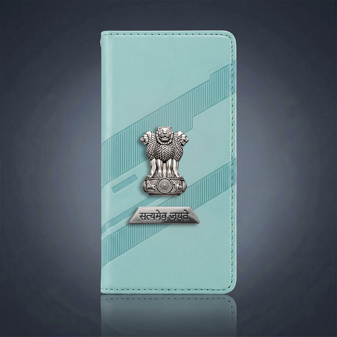 Oppo F27 Pro+ 5G Metal Satyamev Jayate 2-in-1 Emblem Magnetic Flip Wallet Case
