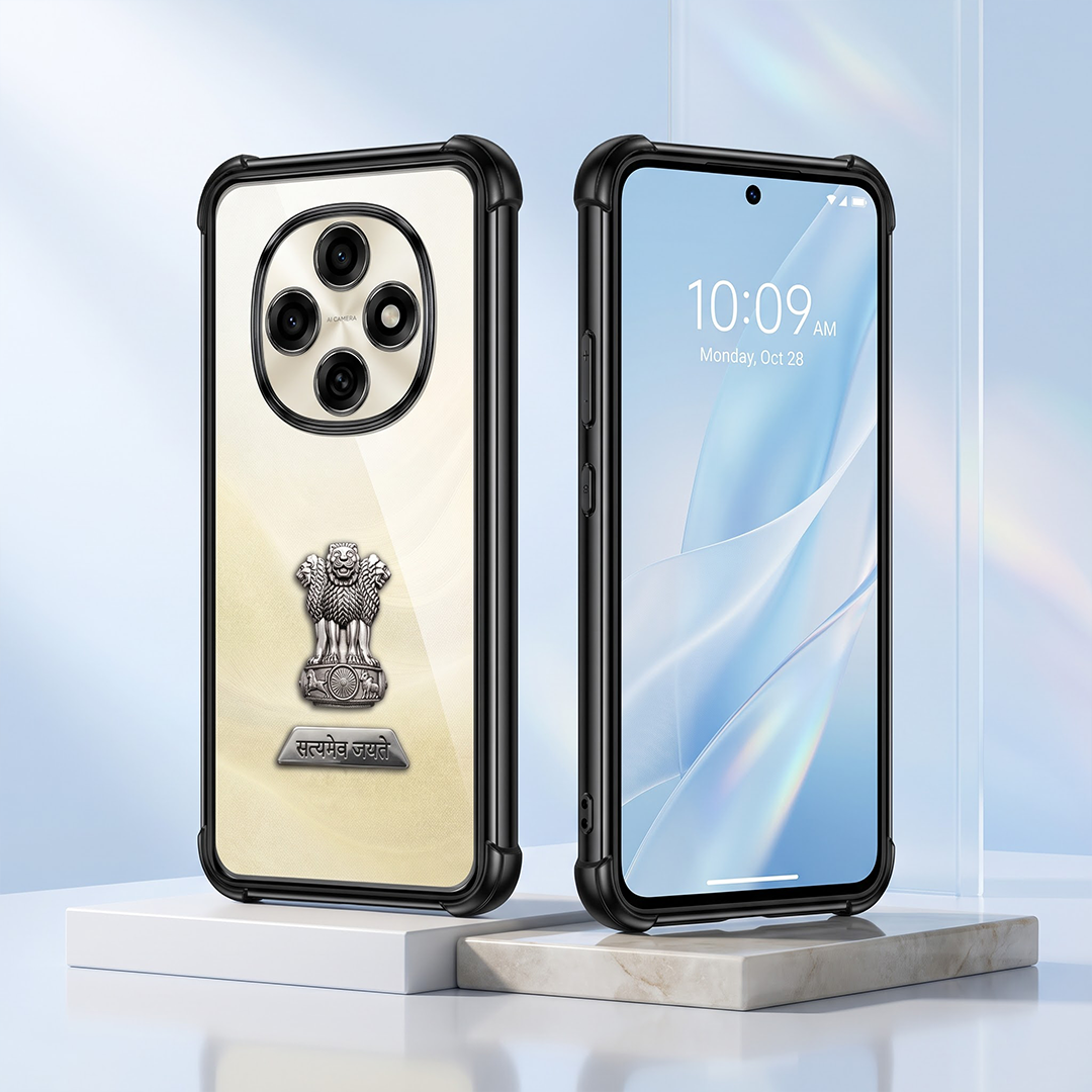 Oppo F31 Pro 5G Satyamev Jayate 2-in-1 Emblem Transparent Shockproof Airbag Case