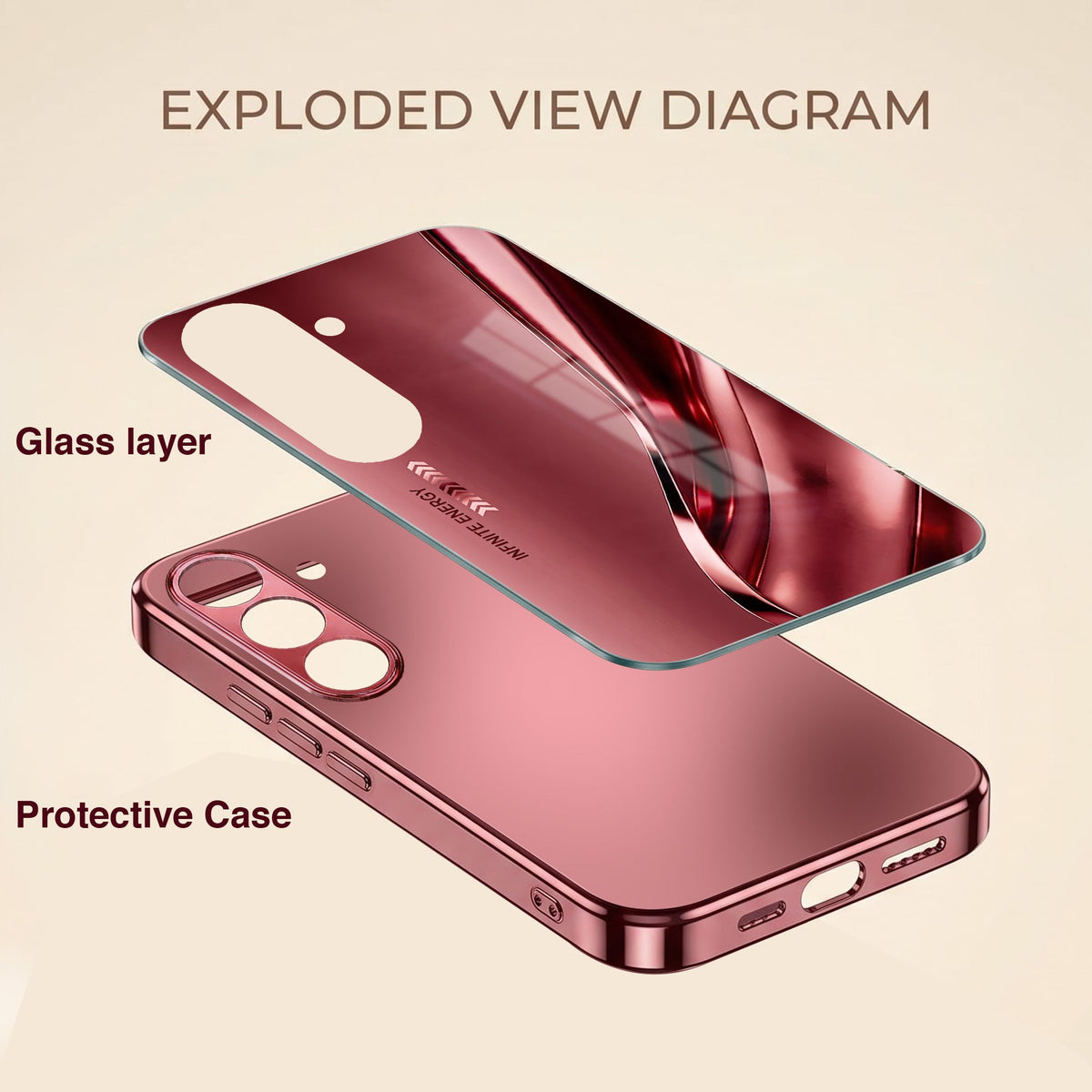 Samsung Galaxy A56 5G Infinity Energy Burgundy Electroplated Glass Back Case