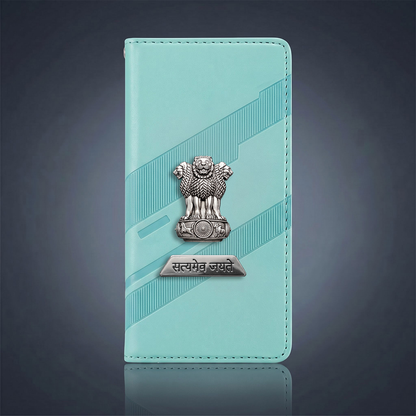Motorola Edge 60 Fusion 5G Metal Satyamev Jayate 2-in-1 Emblem Magnetic Flip Wallet Case