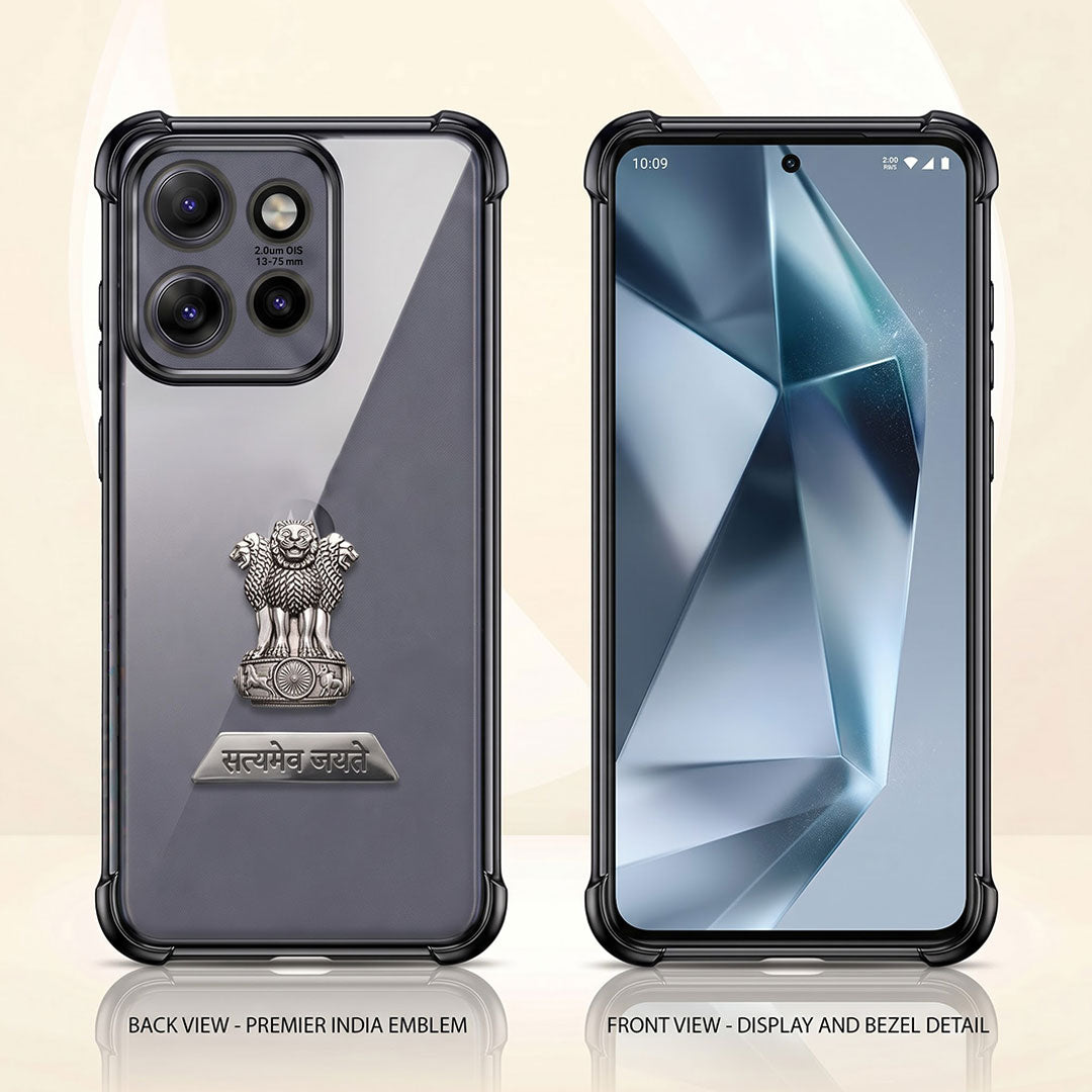 Motorola Edge 50 Neo 5G Satyamev Jayate 2-in-1 Emblem Transparent Shockproof Airbag Case