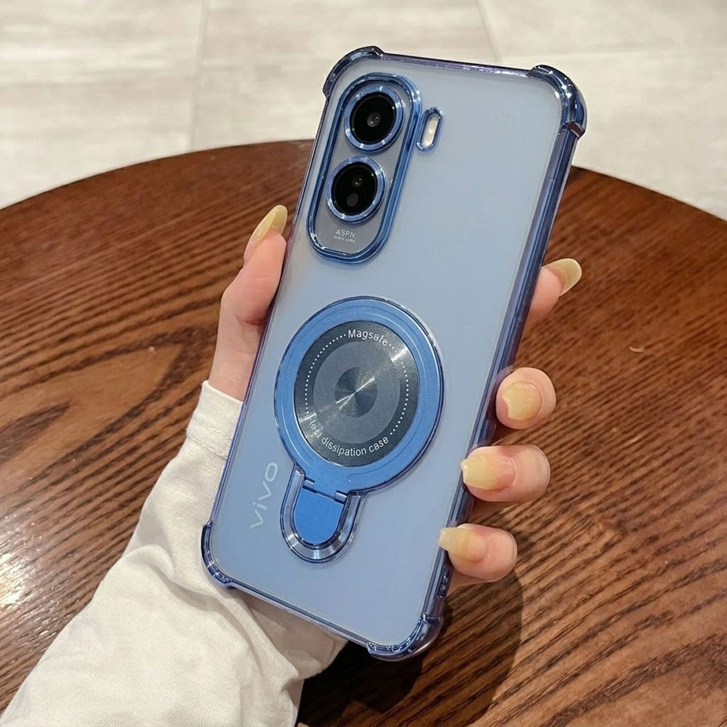 Vivo T5 Pro 5G Luxury Four Corner Invincible Bracket Ring Stand Case