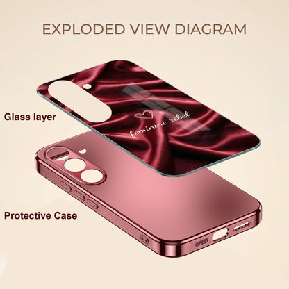 Samsung Galaxy A36 5G Feminine Rebel Burgundy Electroplated Glass Back Case