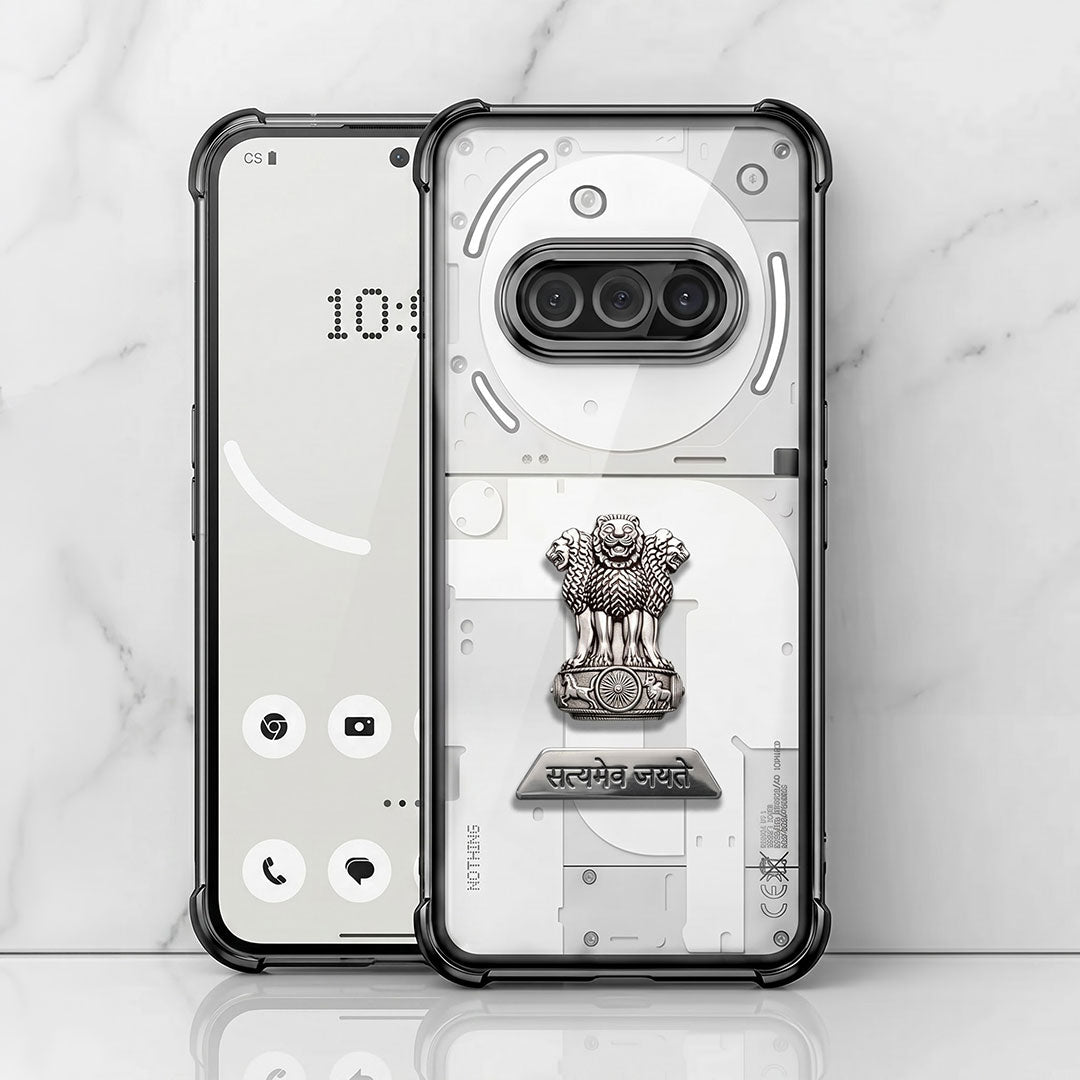 Nothing Phone 3a 5G Satyamev Jayate 2-in-1 Emblem Transparent Shockproof Airbag Case
