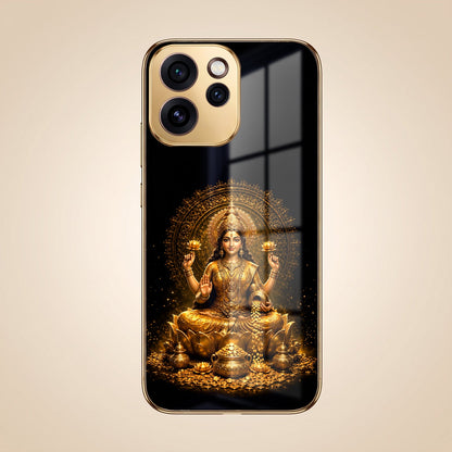 Oppo Reno 15 Pro Mini 5G Golden Maa Lakshmi Gold Electroplated Glass Phone Back Case
