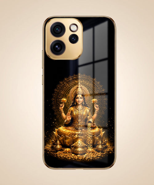 Oppo Reno 15 Pro Mini 5G Golden Maa Lakshmi Gold Electroplated Glass Phone Back Case