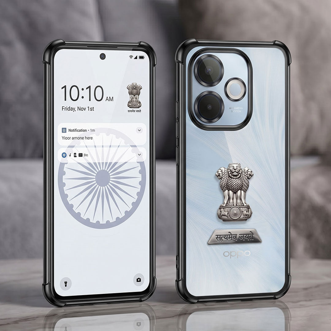 Oppo A5 Pro 5G Satyamev Jayate 2-in-1 Emblem Transparent Shockproof Airbag Case