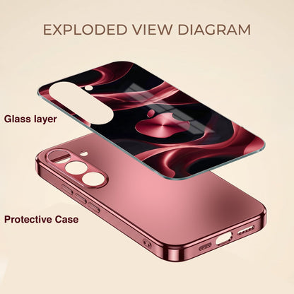 Samsung Galaxy A36 5G Wave Apple Burgundy Electroplated Glass Back Case
