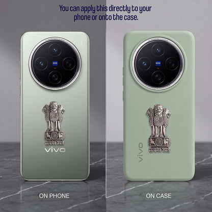 Vivo X100 5G Compatible Satyamev Jayate 3D Metal Emblem Sticker