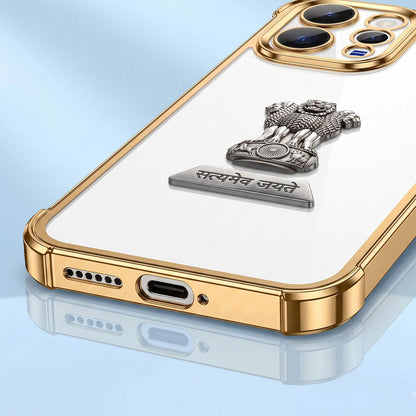 Vivo V70 5G Satyamev Jayate 2-in-1 Emblem Transparent Shockproof Airbag Case