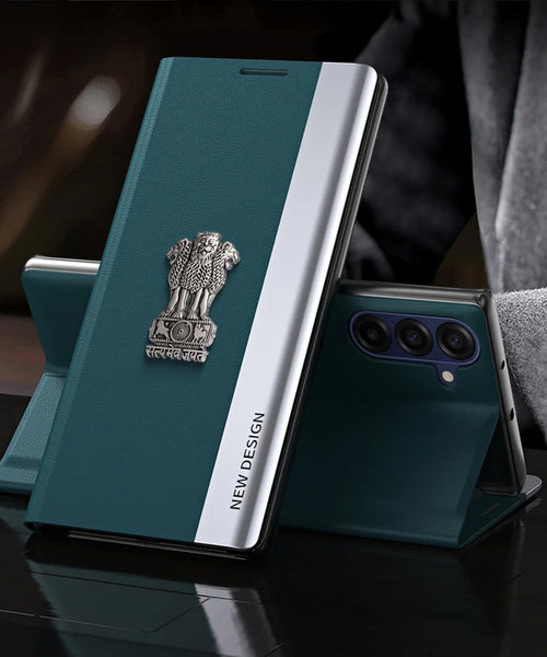 Samsung Galaxy A57 5G Satyamev Jayate Flip Leather Case