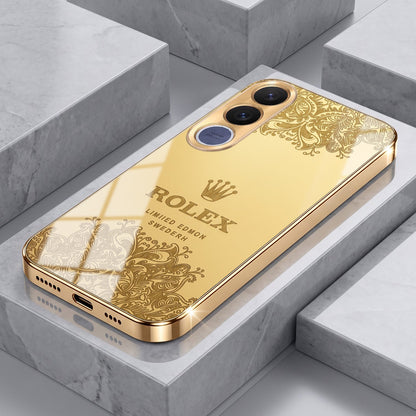 Vivo V70 FE 5G Rolex Crown Gold Electroplated Glass Phone Back Case