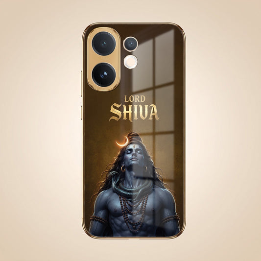 Vivo V60e 5G Lord Shiva Gold Electroplated Glass Phone Back Case