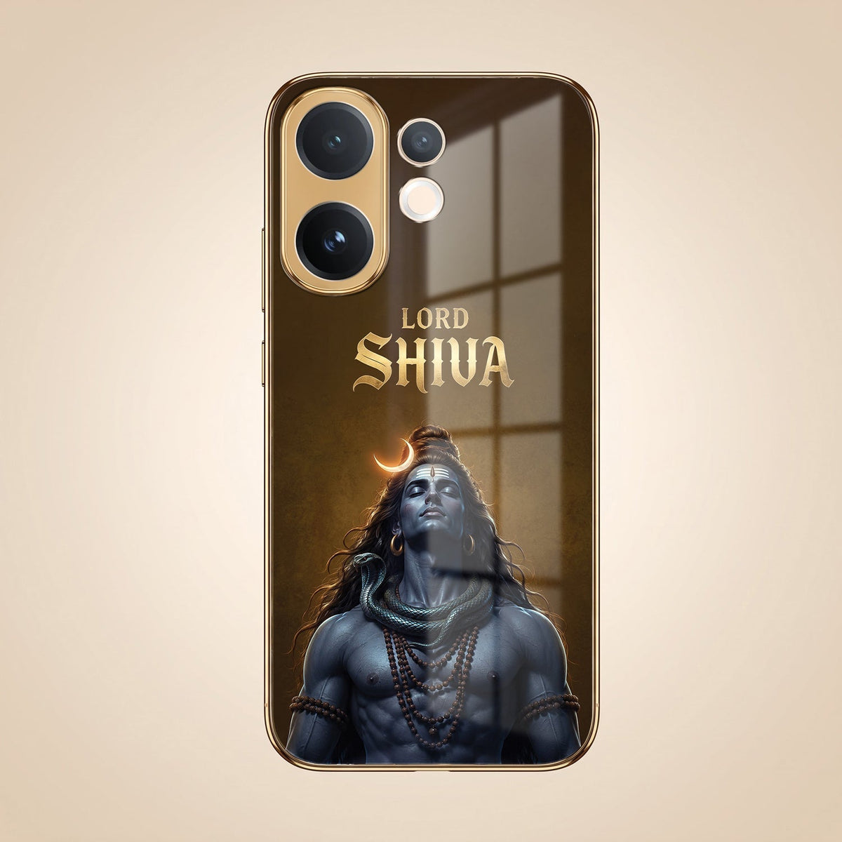 Vivo T4 Pro 5G Lord Shiva Gold Electroplated Glass Phone Back Case