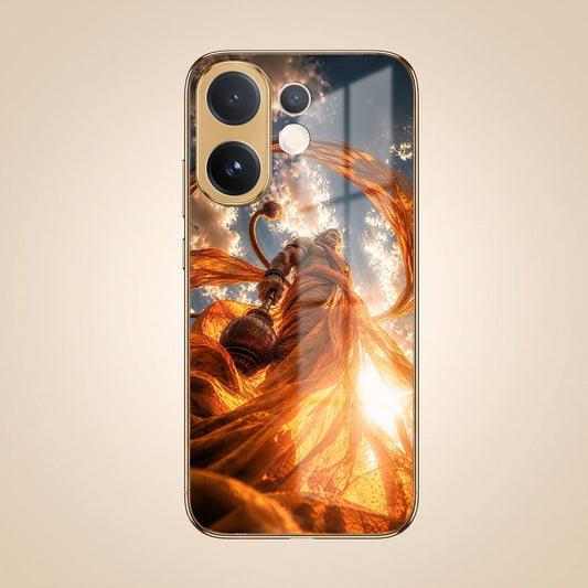 Vivo V60e 5G Divine Hanuman Gold Electroplated Glass Phone Back Case