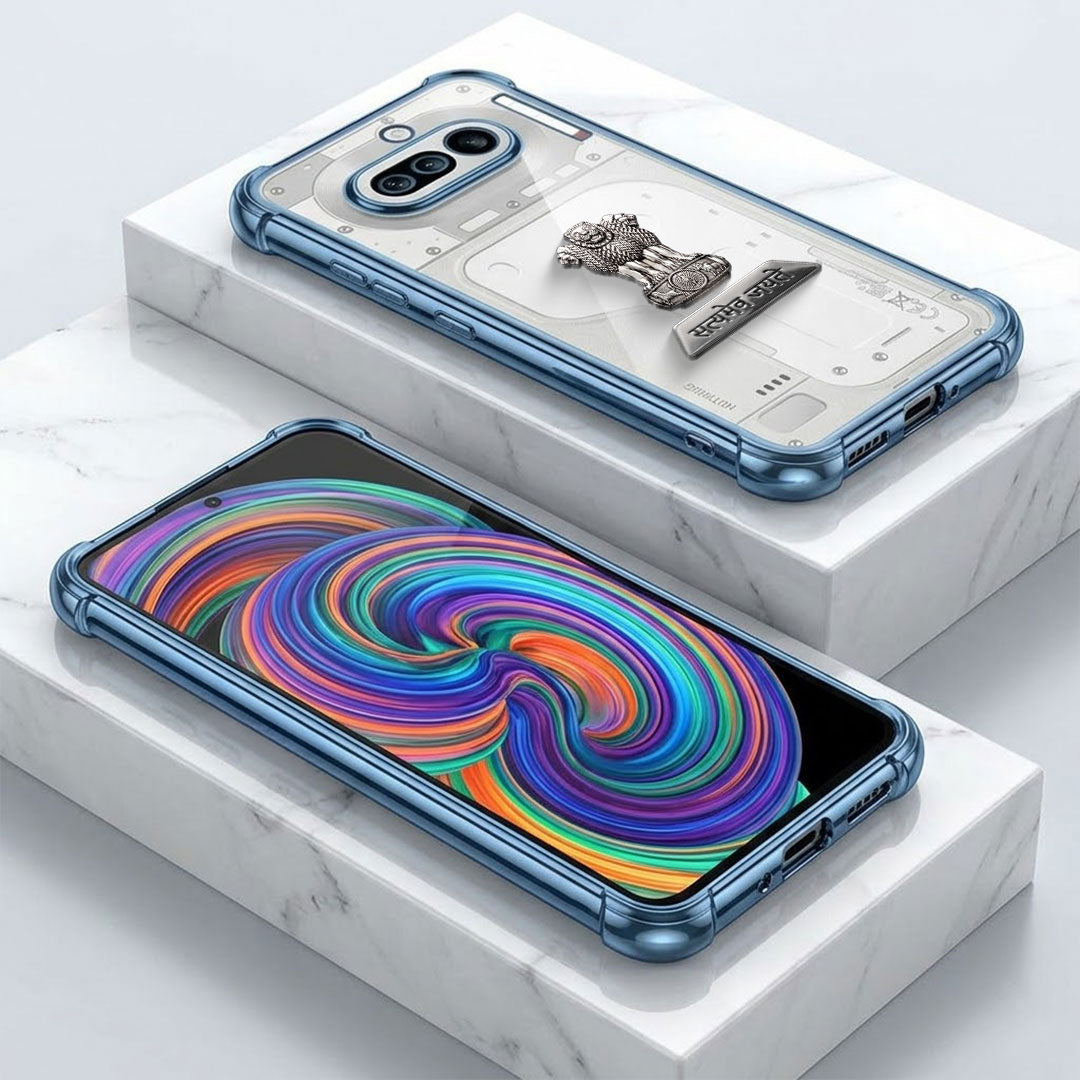 Nothing Phone 4a 5G Satyamev Jayate 2-in-1 Emblem Transparent Shockproof Airbag Case