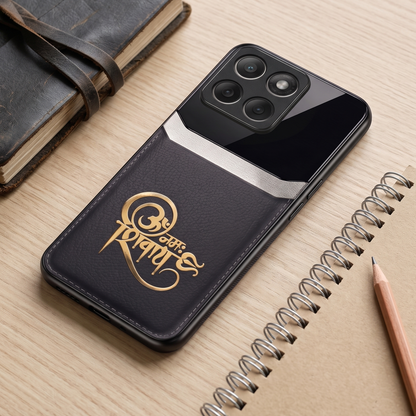 Motorola Edge 60 Fusion 5G Om Namah Shivay 3D Gold Metal Leather Back Case