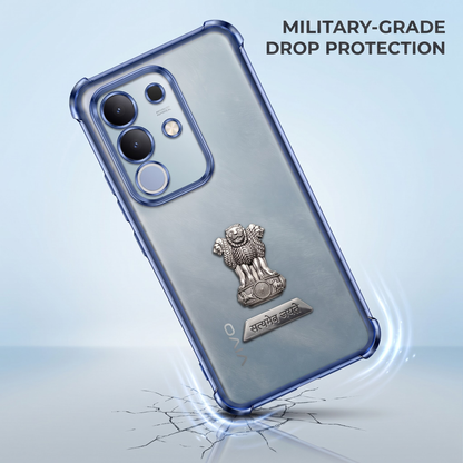 Vivo T4x 5G Satyamev Jayate 2-in-1 Emblem Transparent Shockproof Airbag Case
