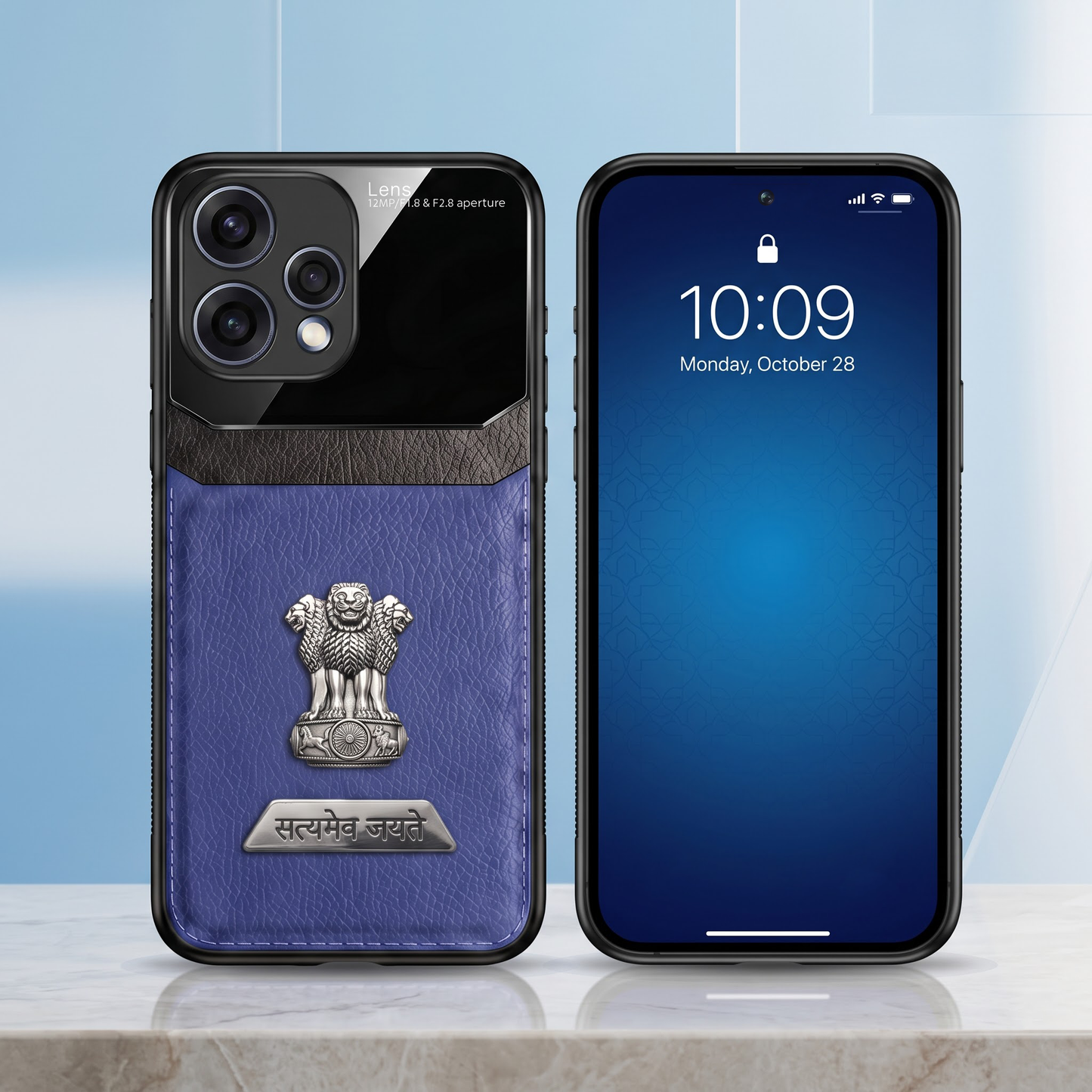 Oppo Reno 15 5G Satyamev Jayate 2-in-1 Emblem Leather Lens Protective Back Case
