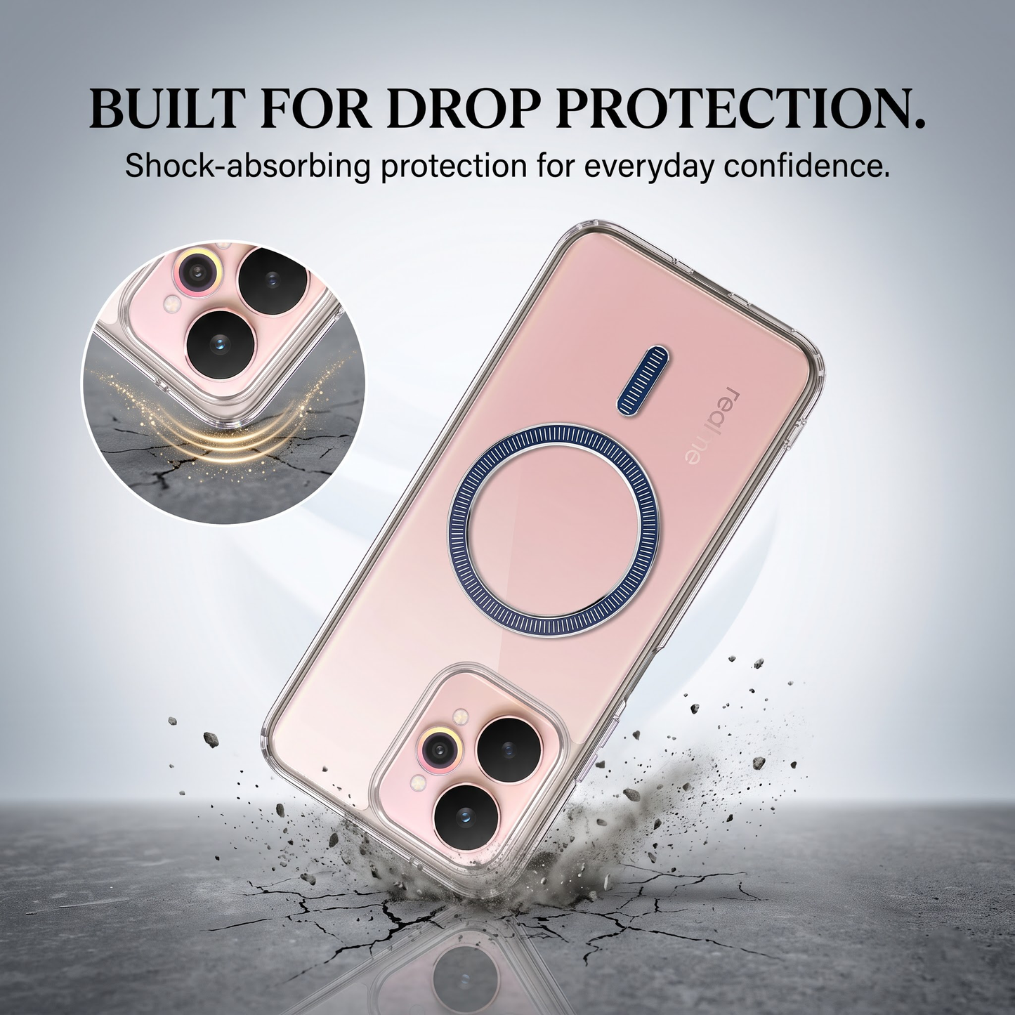 Realme 15 5G Transparent Anti-Yellow MagSafe Shockproof Case
