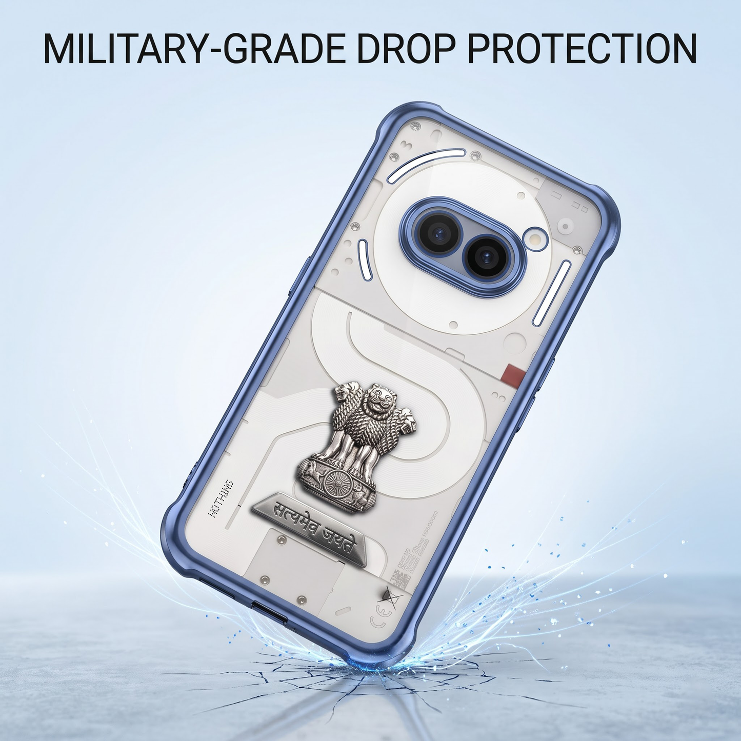 Nothing Phone 2a 5G Satyamev Jayate 2-in-1 Emblem Transparent Shockproof Airbag Case