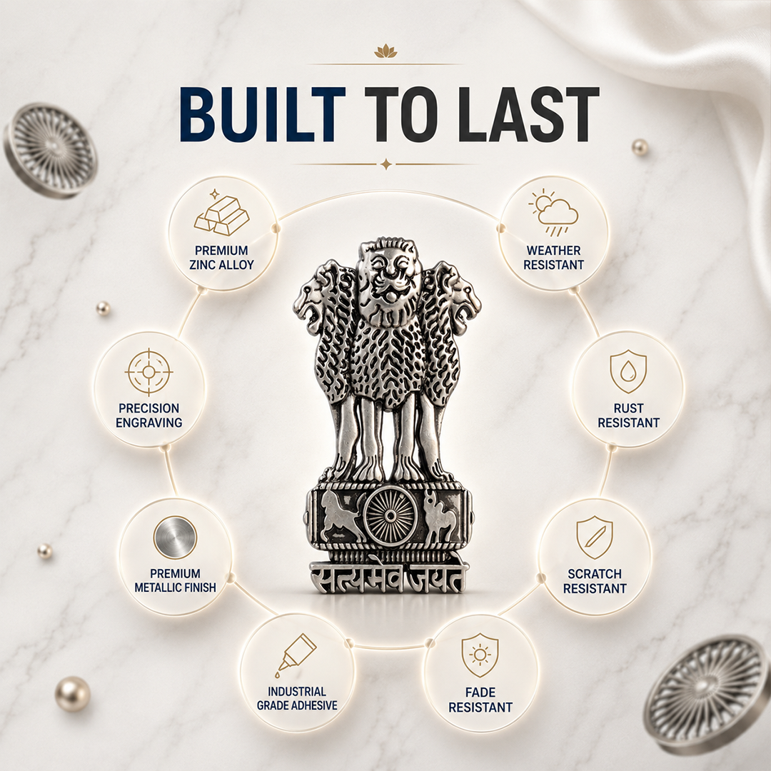 Motorola Edge 60 Pro 5G Compatible Satyamev Jayate 3D Metal Emblem Sticker