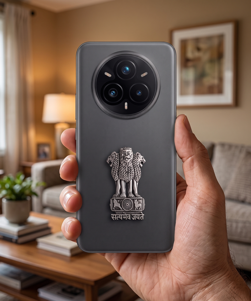 Realme 14 Pro+ 5G Compatible Satyamev Jayate 3D Metal Emblem Sticker