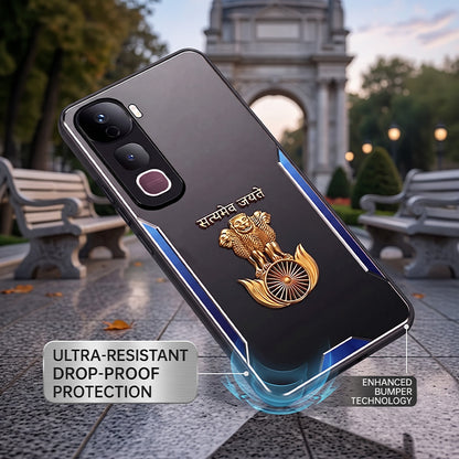 Vivo Y400 Pro 5G Satyamev Jayate 3D Metal Aluminium Back Case