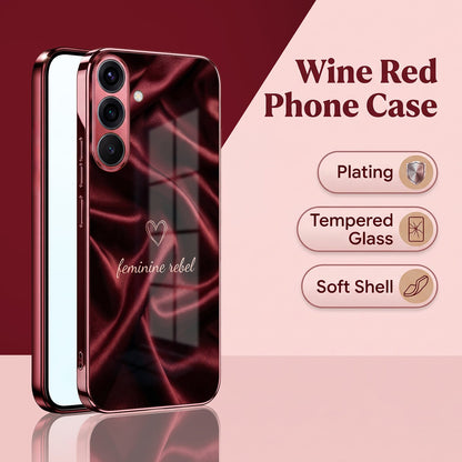 Samsung Galaxy A56 5G Feminine Rebel Burgundy Electroplated Glass Back Case